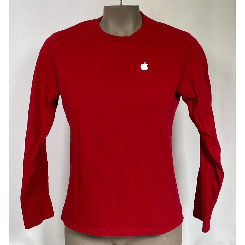 Apple Store Employee Red Long Sleeve Genius Bar Shirt Women's MEDIUM